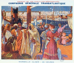 Poster pubblicitario del servizio di navi 